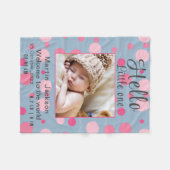 Couverture Polaire Faire-part de naissance photo moderne Blue Baby Bo (Devant (Horizontal))