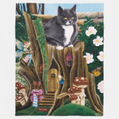 Couverture Polaire Fairy House Garden Chat (Devant)