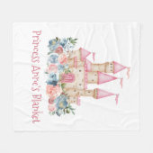 Couverture Polaire Fairytale Castle Kids Room Princess Nom Floral (Devant (Horizontal))
