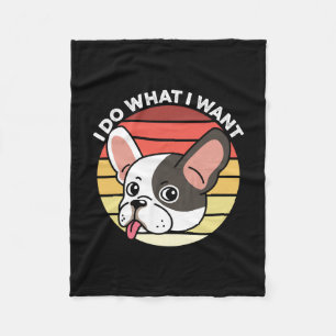 Couverture Polaire Fais ce que je veux Frenchie Rétro Bouledogue Fran