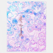 Couverture Polaire Faisceaux en blanc rose et bleu (Devant)