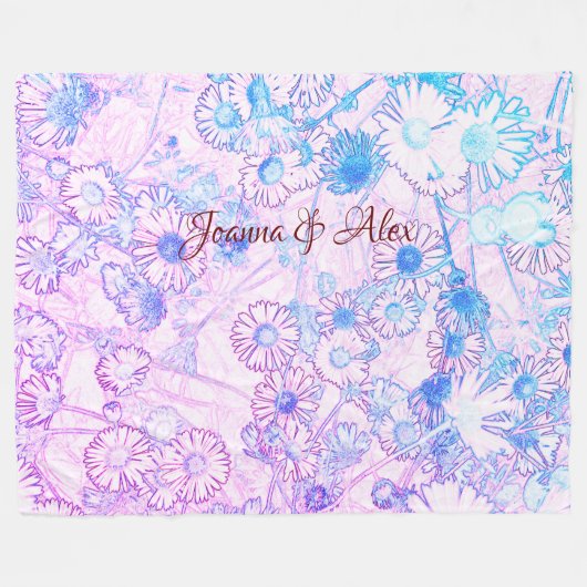 Couverture Polaire Faisceaux en blanc rose et bleu (Devant (Horizontal))