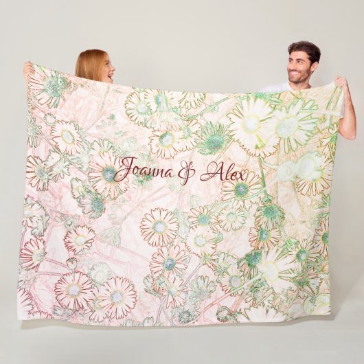 Couverture Polaire Faisceaux en blanc rouge et vert (En situation)