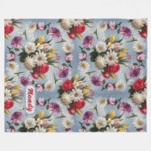 Couverture Polaire Faisceaux, Lys et Tulipes (Devant (Horizontal))