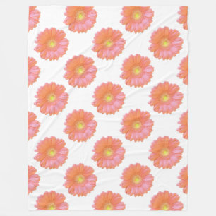 Couverture Polaire Faisée de gerbera orange