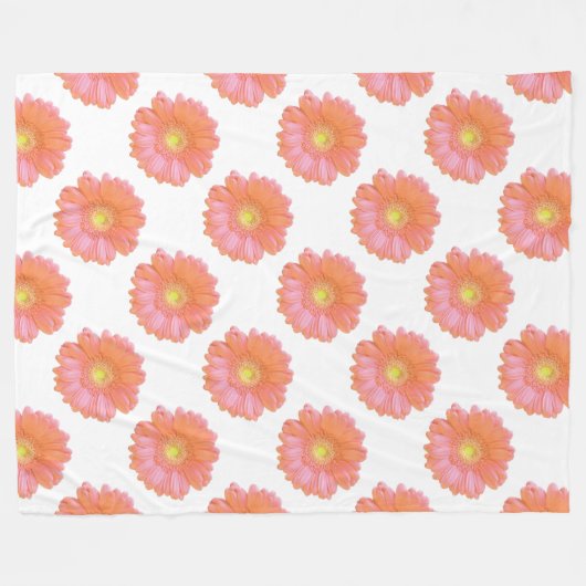 Couverture Polaire Faisée de gerbera orange (Devant (Horizontal))