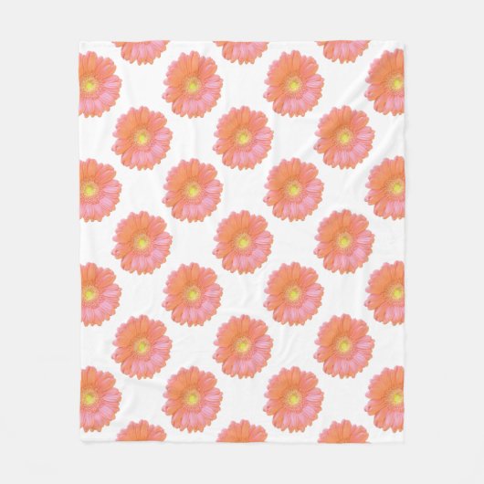 Couverture Polaire Faisée de gerbera orange (Devant)