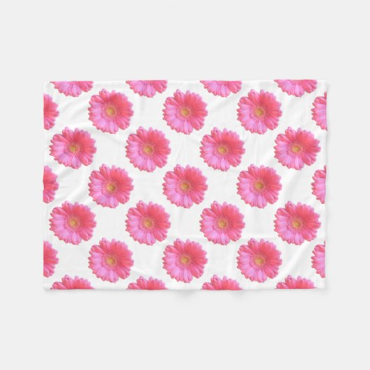 Couverture Polaire Faisée de gerbera rose (Devant (Horizontal))