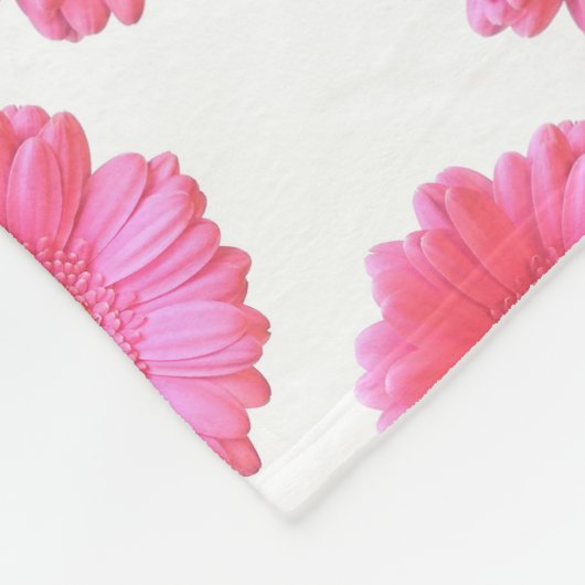 Couverture Polaire Faisée de gerbera rose (Coin)