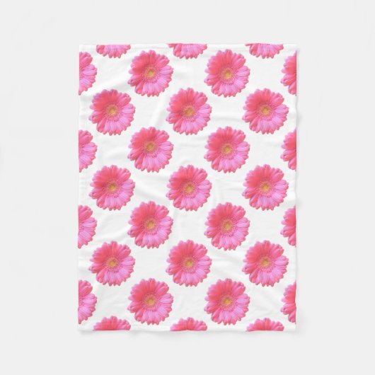 Couverture Polaire Faisée de gerbera rose (Devant)