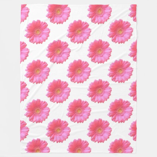 Couverture Polaire Faisée de gerbera rose (Devant)