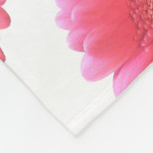 Couverture Polaire Faisée de gerbera rose (Coin)