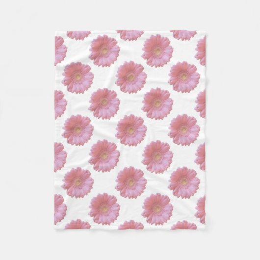 Couverture Polaire Faisée de gerbera rose pâle (Devant)