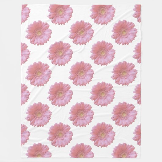 Couverture Polaire Faisée de gerbera rose pâle (Devant)