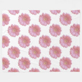 Couverture Polaire Faisée de gerbera rose pâle (Devant (Horizontal))