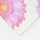 Couverture Polaire Faisée de gerbera rose pâle (Coin)