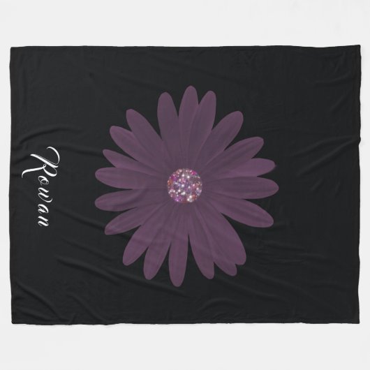 Couverture Polaire Faisée violette avec parties scintillant sur noir (Devant (Horizontal))
