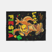 Couverture Polaire Faisons la fête Cinco De Mayo Dinosaure Fête mexic (Devant (Horizontal))