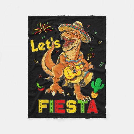 Couverture Polaire Faisons la fête Cinco De Mayo Dinosaure Fête mexic (Devant)