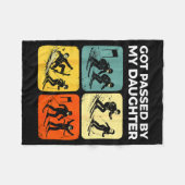 Couverture Polaire Fait Tomber Par Ma Fille Drôle Ski Rétro  (Devant (Horizontal))