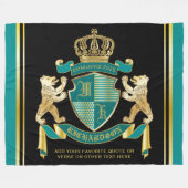 Couverture Polaire Faites votre propre armoiries Turquoise Emblème d' (Devant (Horizontal))