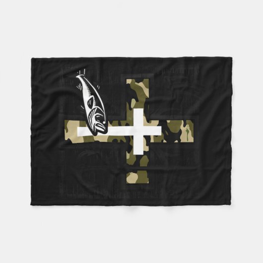 Couverture Polaire Faith Fishing Hunting Camo Cross With Hook B Chris (Devant (Horizontal))