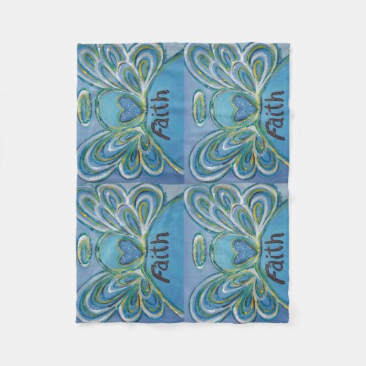 Couverture Polaire Faith Guardian Angel Art Custom Fleece Blanche (Devant)