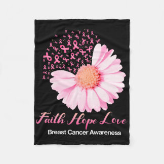 Couverture Polaire Faith Hope Loast Cancer Sensibilisation Flower Pin