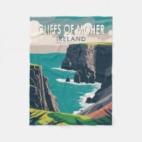 Falaises de Moher Irlande Travel Art Vintage