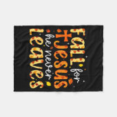 Couverture Polaire Fall For Jesus He Never Leaves Autumn Fall Christi (Devant (Horizontal))