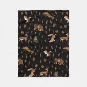 Couverture Polaire Fall Forest Animals Autumn Leaves (Devant)