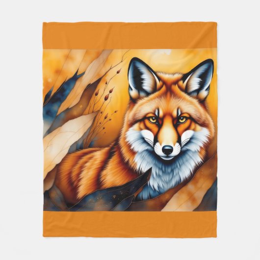 Couverture Polaire Fall Fox Painting (Devant)