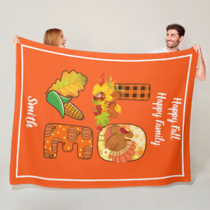 Couverture Polaire Fall In Love Automne Personnaliser Texte et couleu