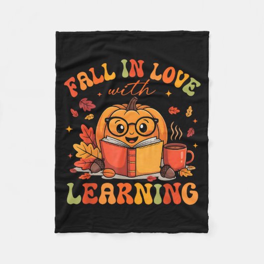 Couverture Polaire Fall In Love With Learning Autum Thanksgiving Teac (Devant)