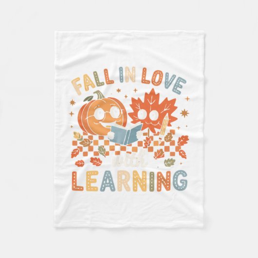 Couverture Polaire Fall In Love With Learning Autumn Pumpkin Teacher  (Devant)