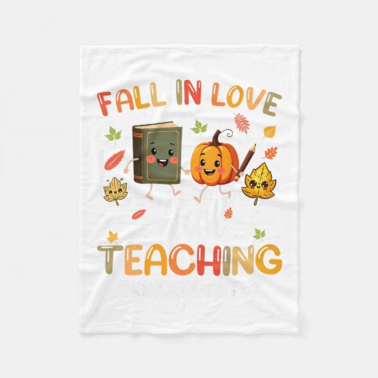 Couverture Polaire Fall In Love With Teaching Autumn Fall Kindergarte (Devant)