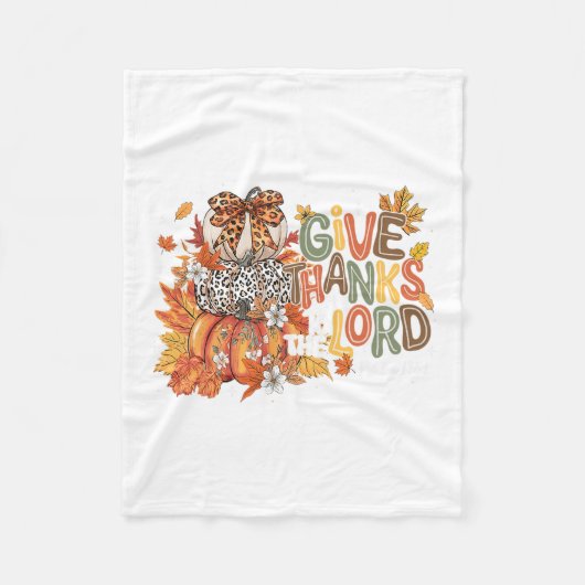 Couverture Polaire Fall Pumpkin Thanksgiving Christian Give Thanks To (Devant)