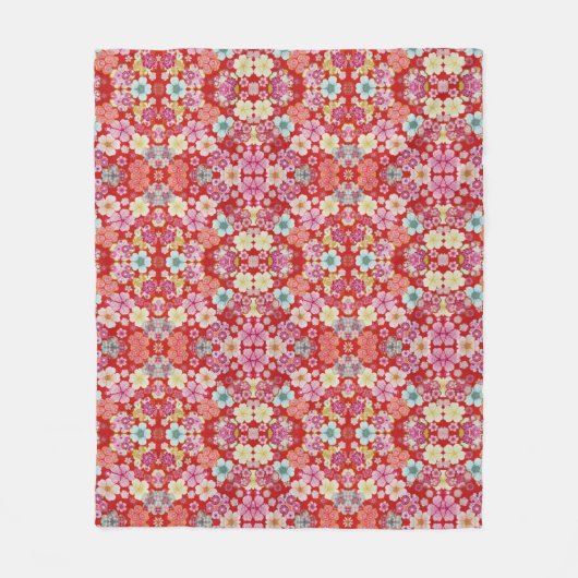 Couverture Polaire Falln Crimson Floral Chirimen (Devant)
