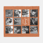 Couverture Polaire Famille 11 Photo Brûlé Orange Fleece Blanket (Devant (Horizontal))
