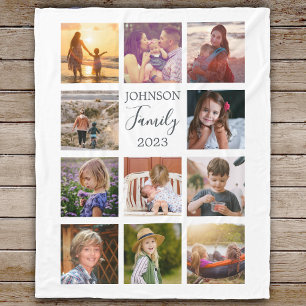 Couverture Polaire Famille 11 Photo Collage Blanche polaire noire