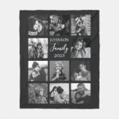 Couverture Polaire Famille 11 Photo Collage Blanche polaire noire (Devant)