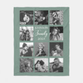 Couverture Polaire Famille 11 Photo Collage Dusty Green Fleece Blanke (Devant)