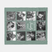 Couverture Polaire Famille 11 Photo Collage Dusty Green Fleece Blanke (Devant (Horizontal))