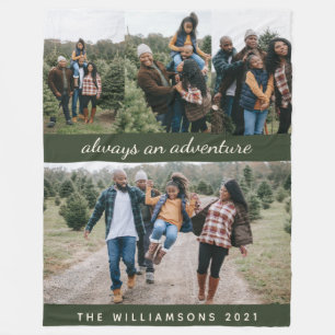 Couverture Polaire Famille 4 Photo Collage personnalisé Nom et devis 