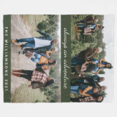 Couverture Polaire Famille 4 Photo Collage personnalisé Nom et devis  (Devant (Horizontal))