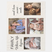 Couverture Polaire Famille 4 Photos Collage parents enfants (Devant)