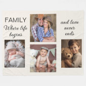 Couverture Polaire Famille 4 Photos Collage parents enfants (Devant (Horizontal))