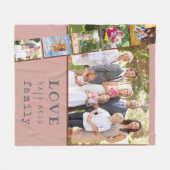 Couverture Polaire Famille 6 Photo Collage rose (Devant (Horizontal))
