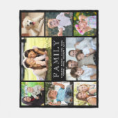 Couverture Polaire Famille 8 Photo Collage noir (Devant)