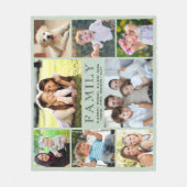 Couverture Polaire Famille 8 Photo Collage Sage Green (Devant)